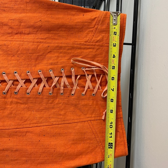 UO Rae Lace-Up Mini Skirt, Unreleased Color (Orange) - Picture 7 of 11